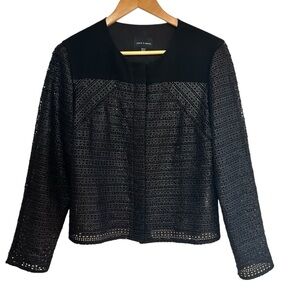 Judith & Charles semi sheer lace cropped boxy blazer size 10 good condition